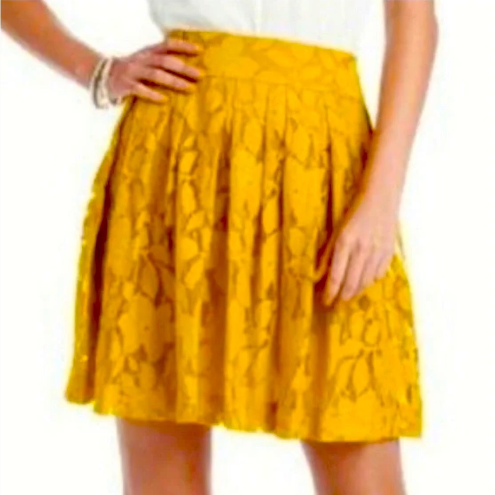 Ann Taylor Yellow Lace Skirt